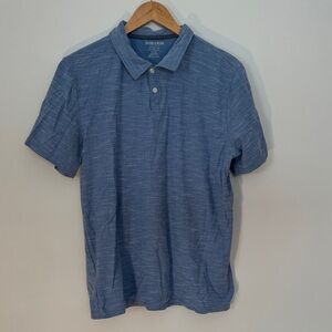 ✅ JULIAN & MARK Slub Knit Short Sleeve Collared Polo Shirt Size Large Tall -Blue